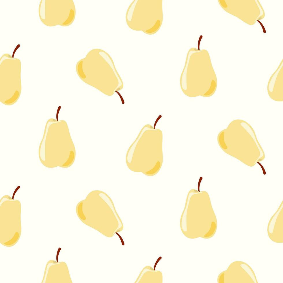 Seamless pattern of doodle pears on isolated background. Hand drawn background for Autumn harvest holiday, Thanksgiving, Halloween, seasonal, textile, scrapbooking, paper crafts. vector