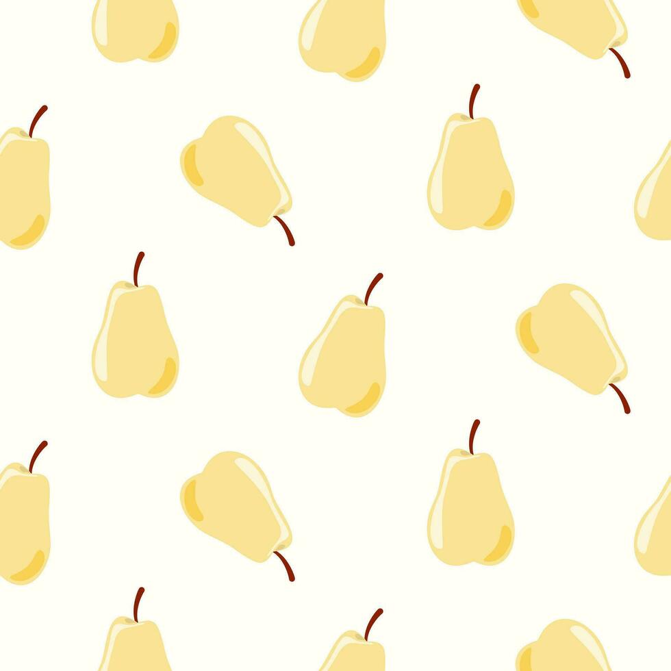 Seamless pattern of doodle pears on isolated background. Hand drawn background for Autumn harvest holiday, Thanksgiving, Halloween, seasonal, textile, scrapbooking, paper crafts. vector