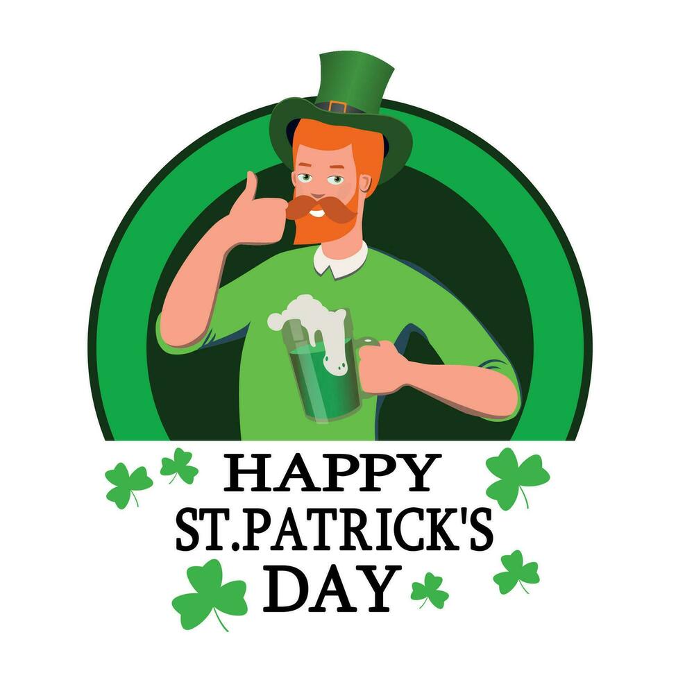 Felicidades en el día de S t. Patricio, el patrón Santo de Irlanda. vector. vector