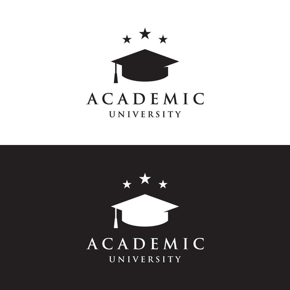 Education logo template design with bachelor cap and book concept with creative idea.Logo for school, university,academy and student. vector