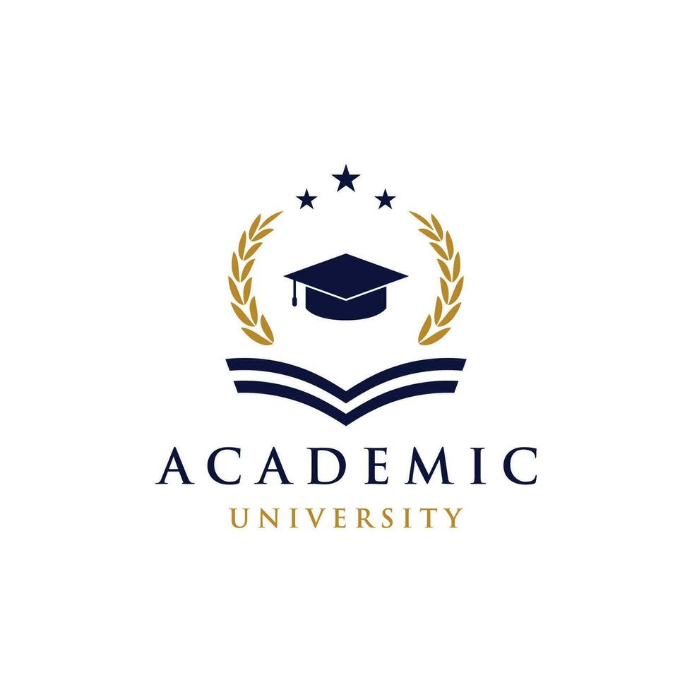 Education logo template design with bachelor cap and book concept with creative idea.Logo for school, university,academy and student. vector