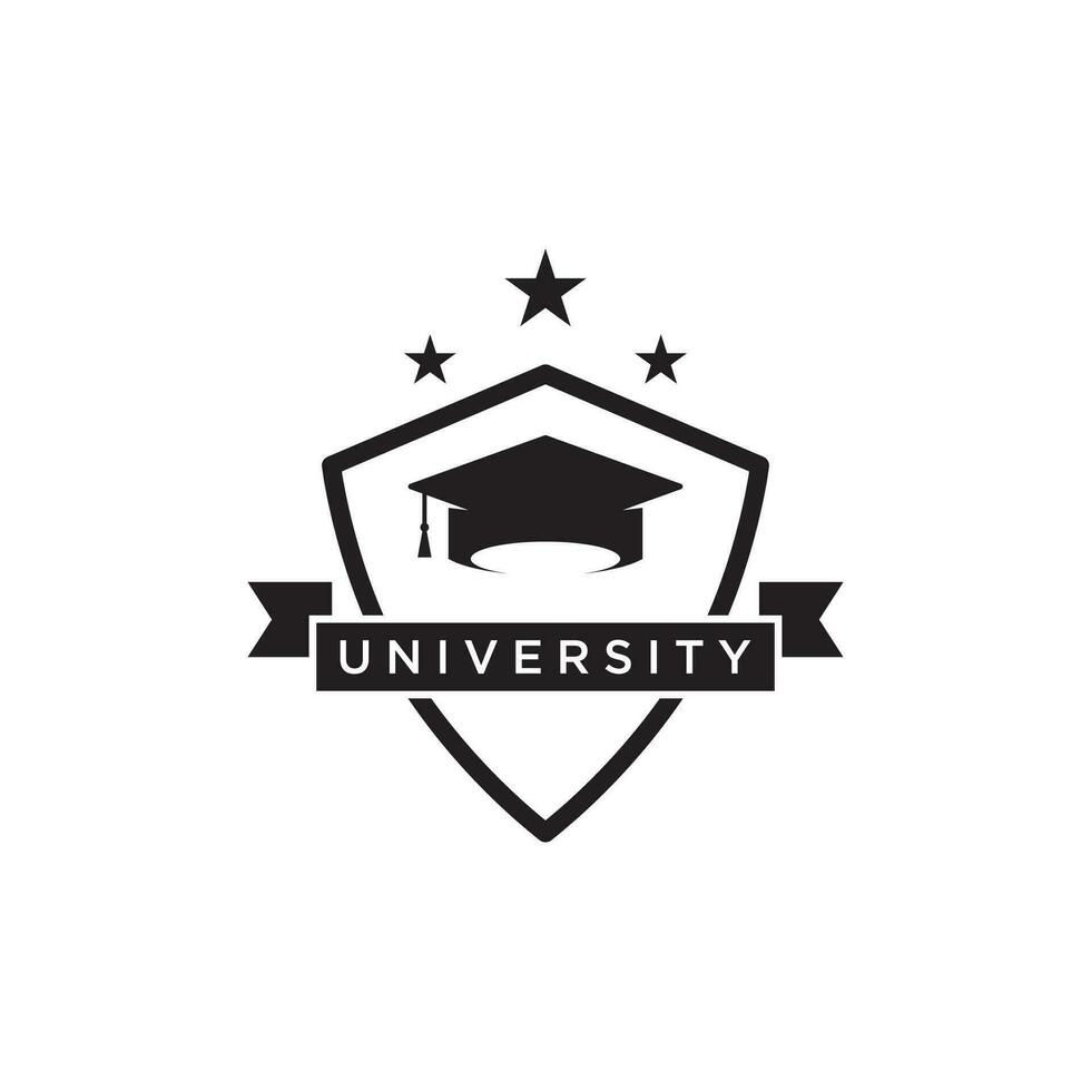 Education logo template design with bachelor cap and book concept with creative idea.Logo for school, university,academy and student. vector