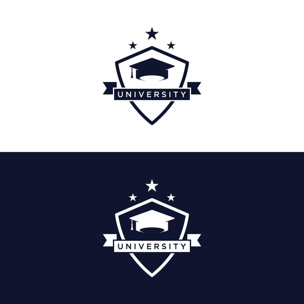 educación logo modelo diseño con soltero gorra y libro concepto con creativo idea.logo para escuela, universidad, academia y alumno. vector