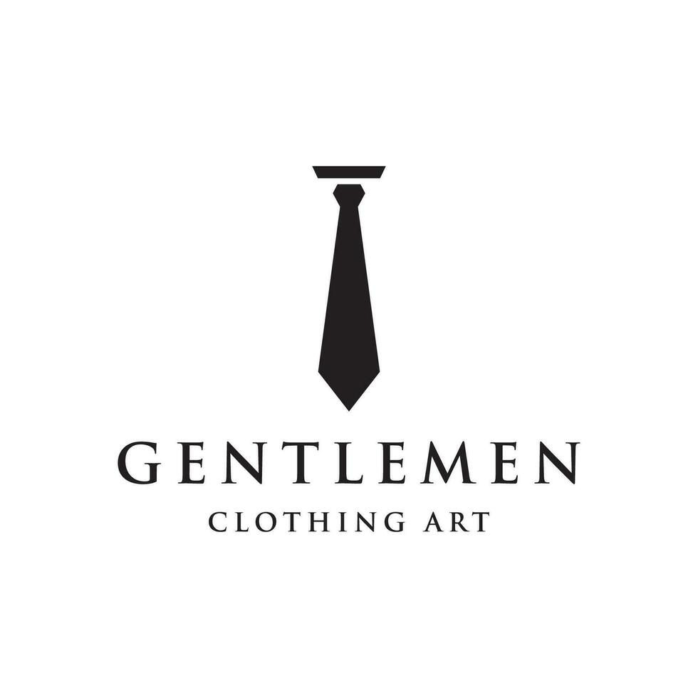 Clásico caballeros Corbata logo modelo diseño.elegante ropa de caballero Moda logo. vector