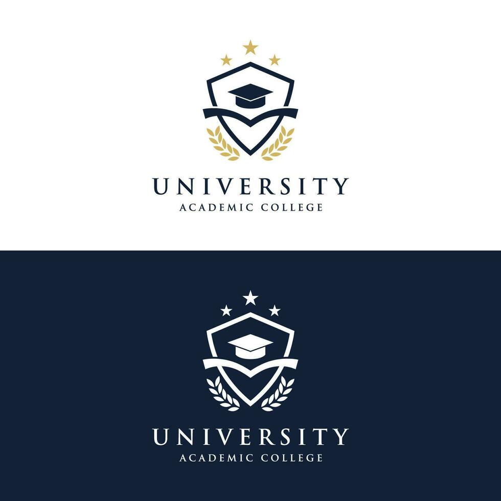 Education logo template design with bachelor cap and book concept with creative idea.Logo for school, university,academy and student. vector