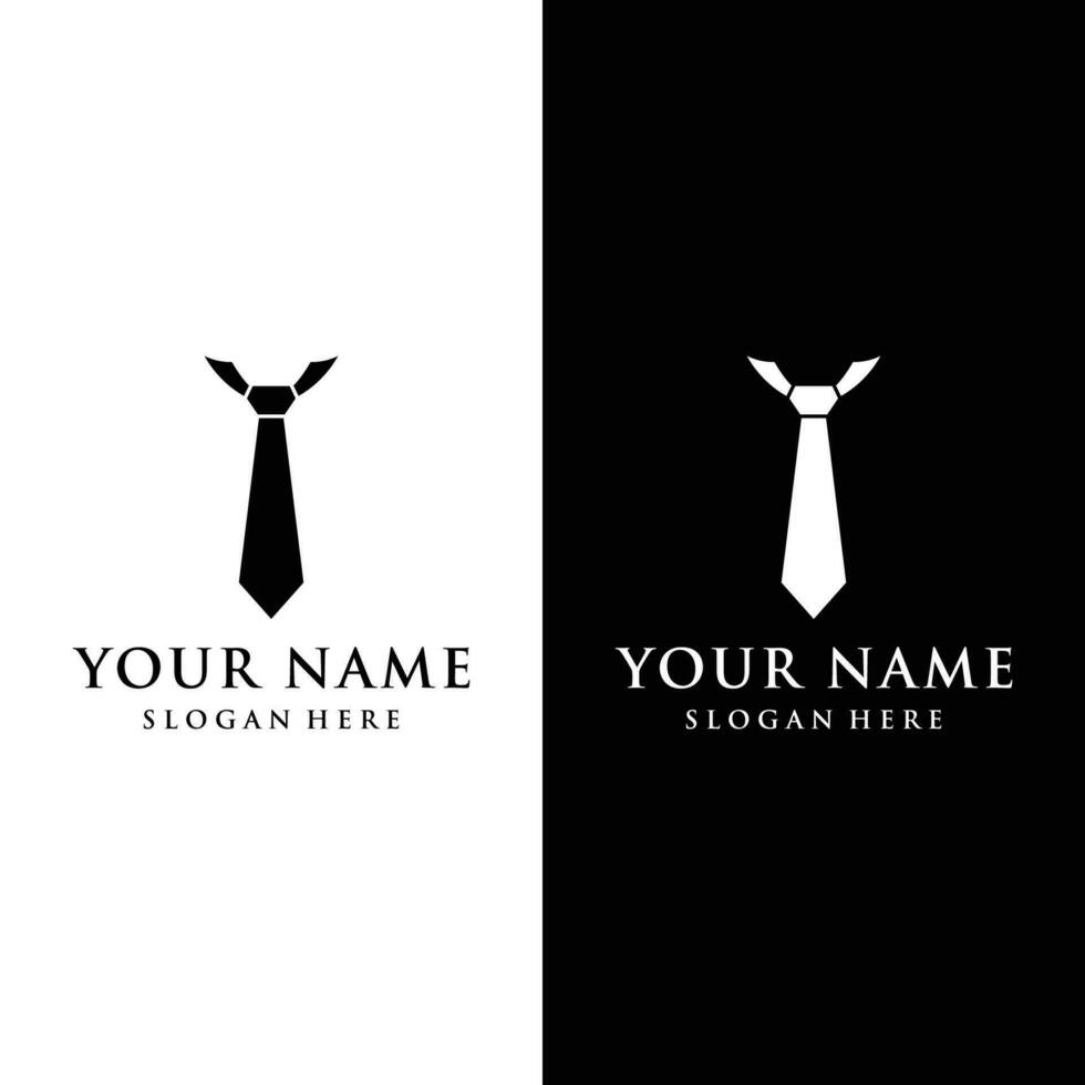 Vintage gentlemen tie logo template design.Elegant menswear fashion logo. vector