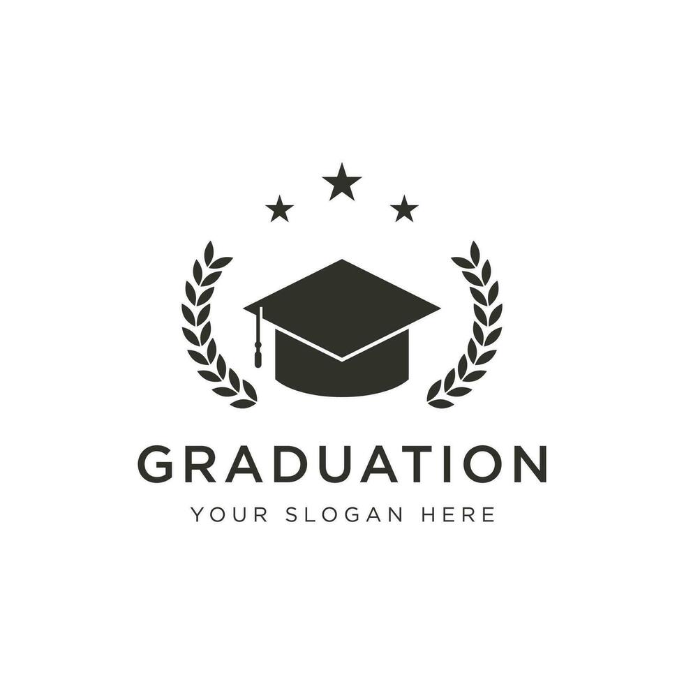 Education logo template design with bachelor cap and book concept with creative idea.Logo for school, university,academy and student. vector