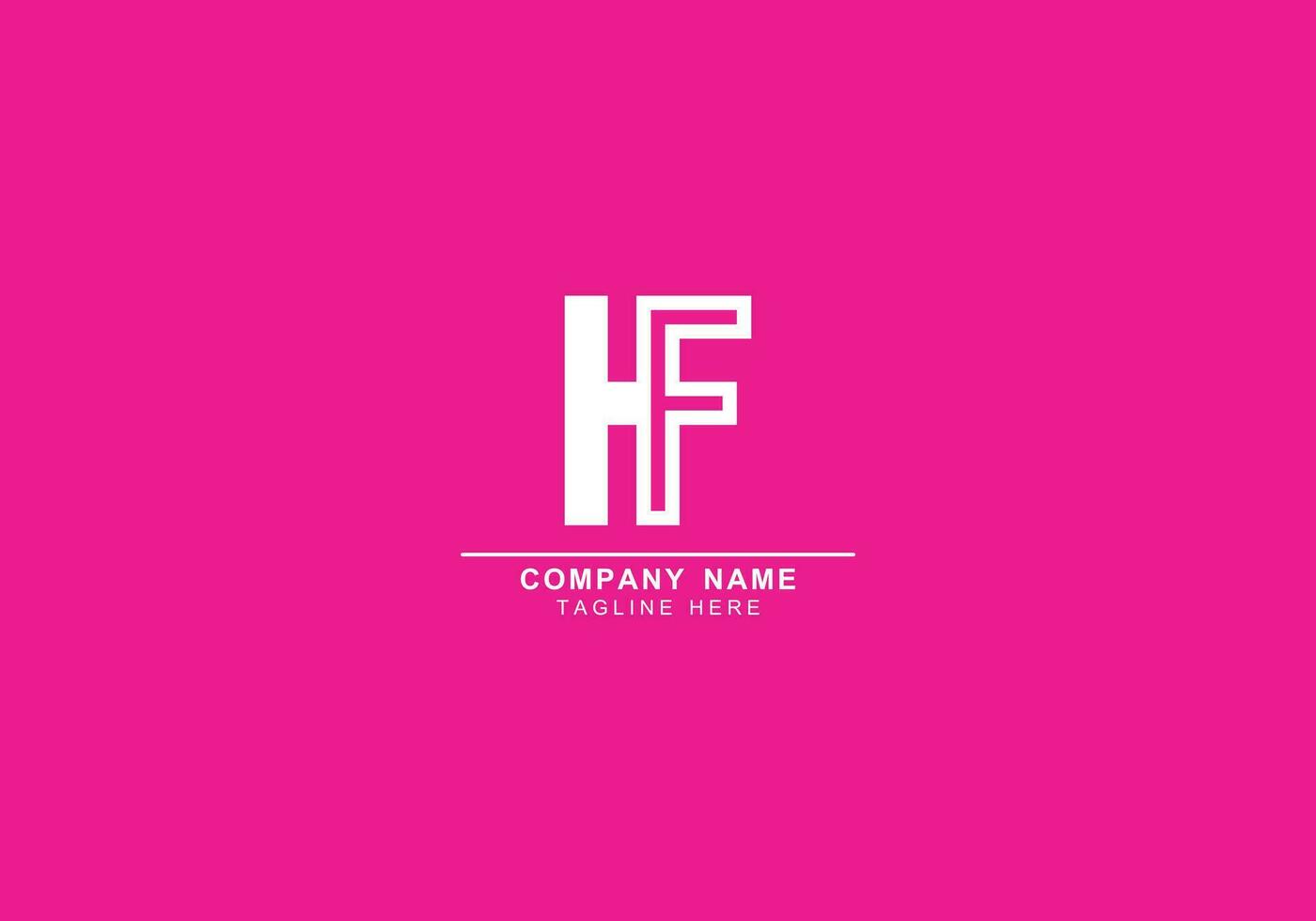 initial letter combination of HF or FH minimal logo vector