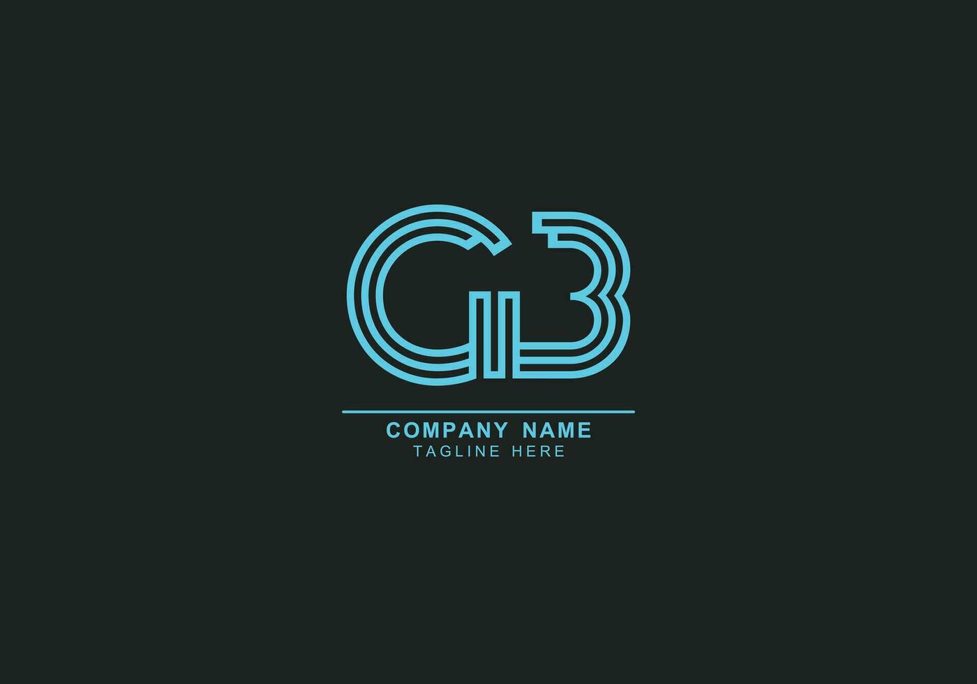 GB or BG minimal abstract and creative in line art style logo vector