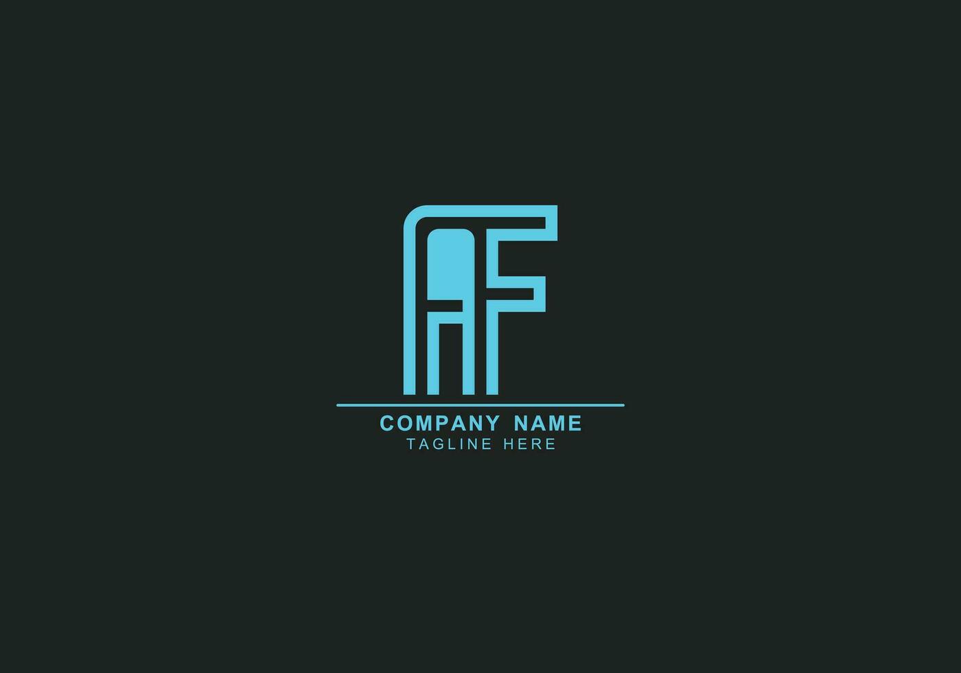 AF or FA minimal logo vector