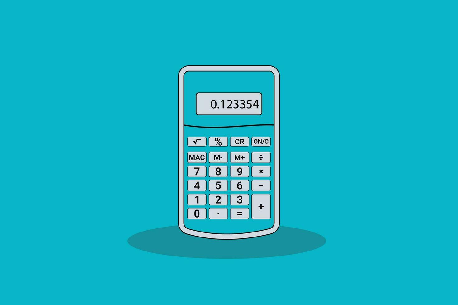 Calculator floating cartoon vector icon illustration finance business icon concept design