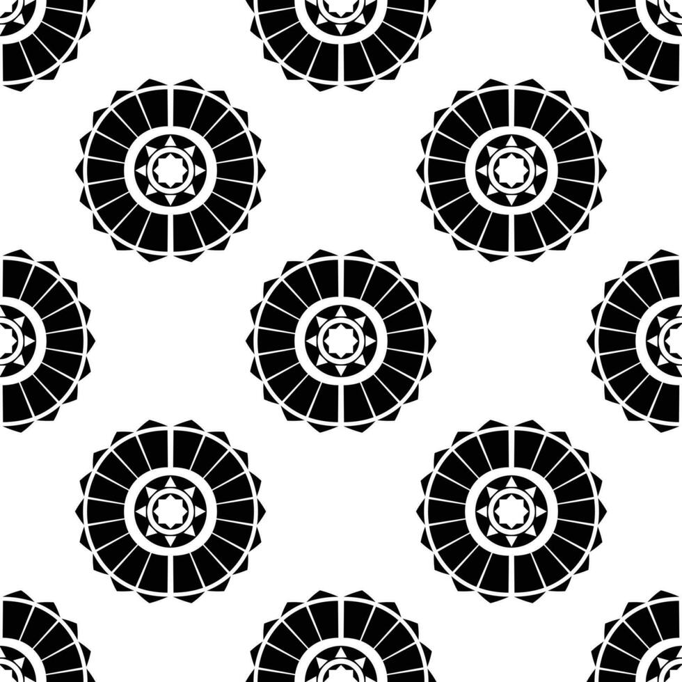 Tribal Navajo geometric abstract background. American indigenous seamless repeat pattern. Ethnic textile. Black and white colors. Design for template, fabric, weave, cover, carpet, tile, accessory. vector