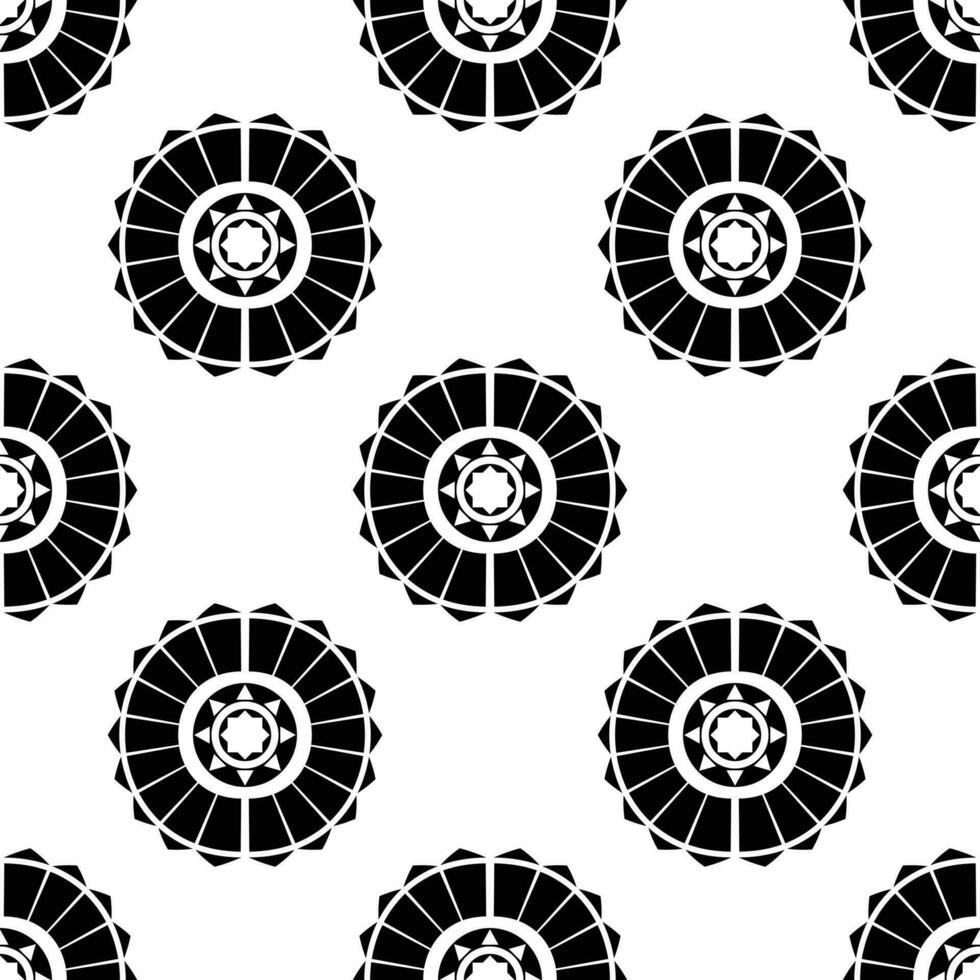 Tribal Navajo geometric abstract background. American indigenous seamless repeat pattern. Ethnic textile. Black and white colors. Design for template, fabric, weave, cover, carpet, tile, accessory. vector