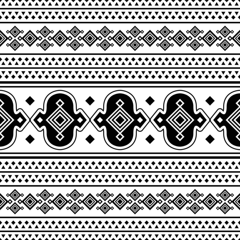 Native American ethnic pattern design for fabric print and decoration. Illustration of Traditional motifs. Seamless Aztec pattern. Black and white colors. vector