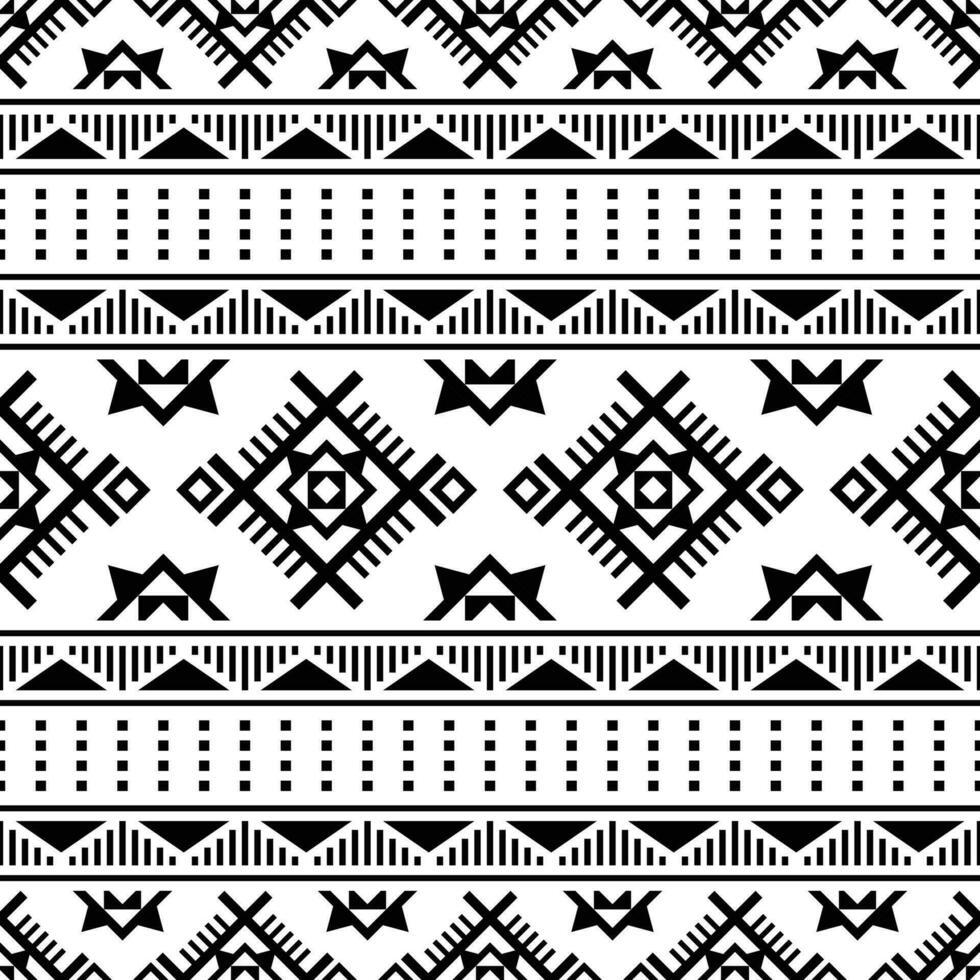 sin costura frontera modelo con único étnico fondo diseño para textil y decoración. azteca y navajo tribal estilos. negro y blanco colores. vector