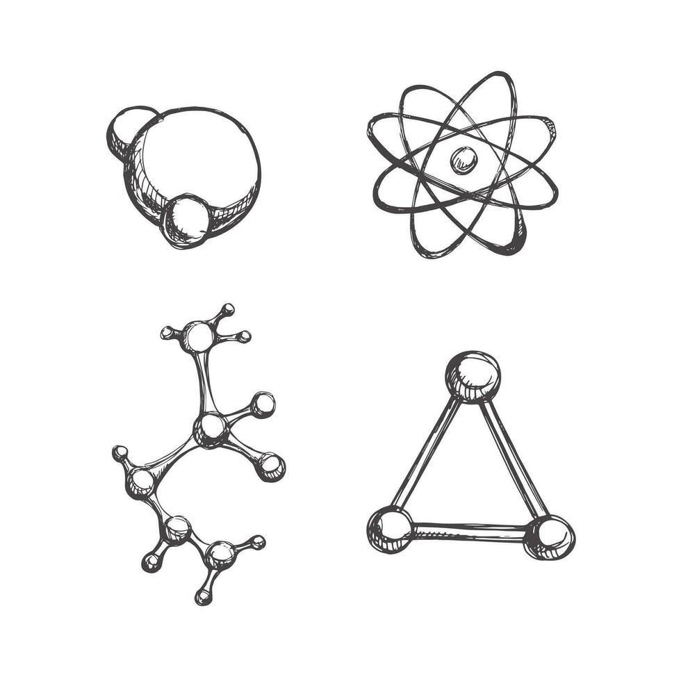 espalda a escuela, mano dibujado colegio y científico bosquejo colocar. garabatear Ciencias recopilación. educación concepto. Clásico bosquejo elemento. vector ilustración. espalda a escuela.