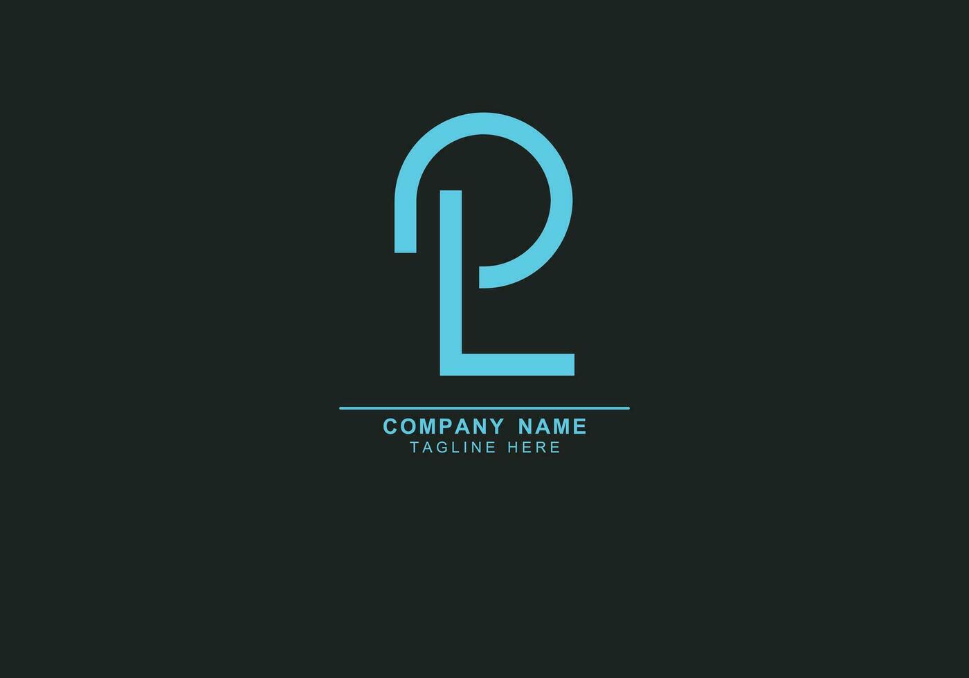 LP or PL minimal abstract and simple logo vector
