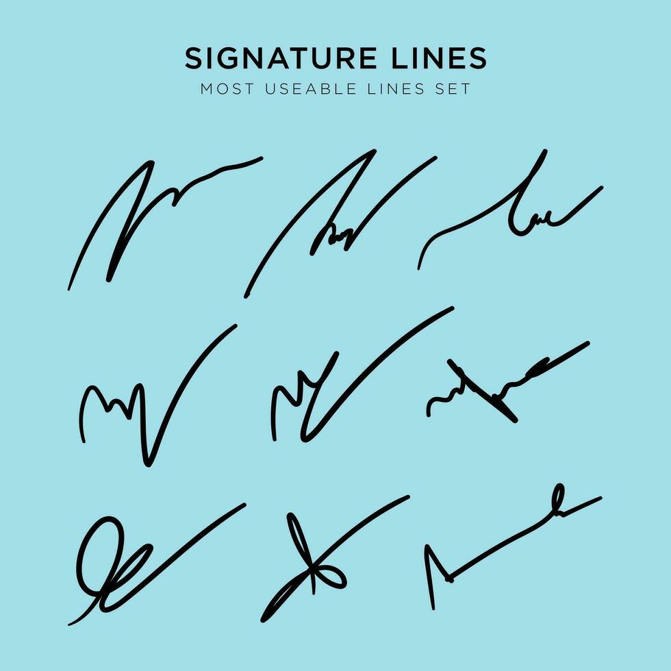signature lines set for logos vector