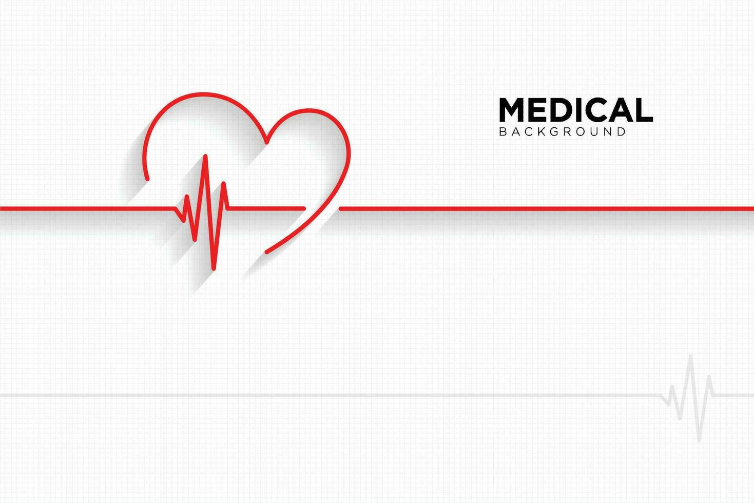 Medical background with life line vector