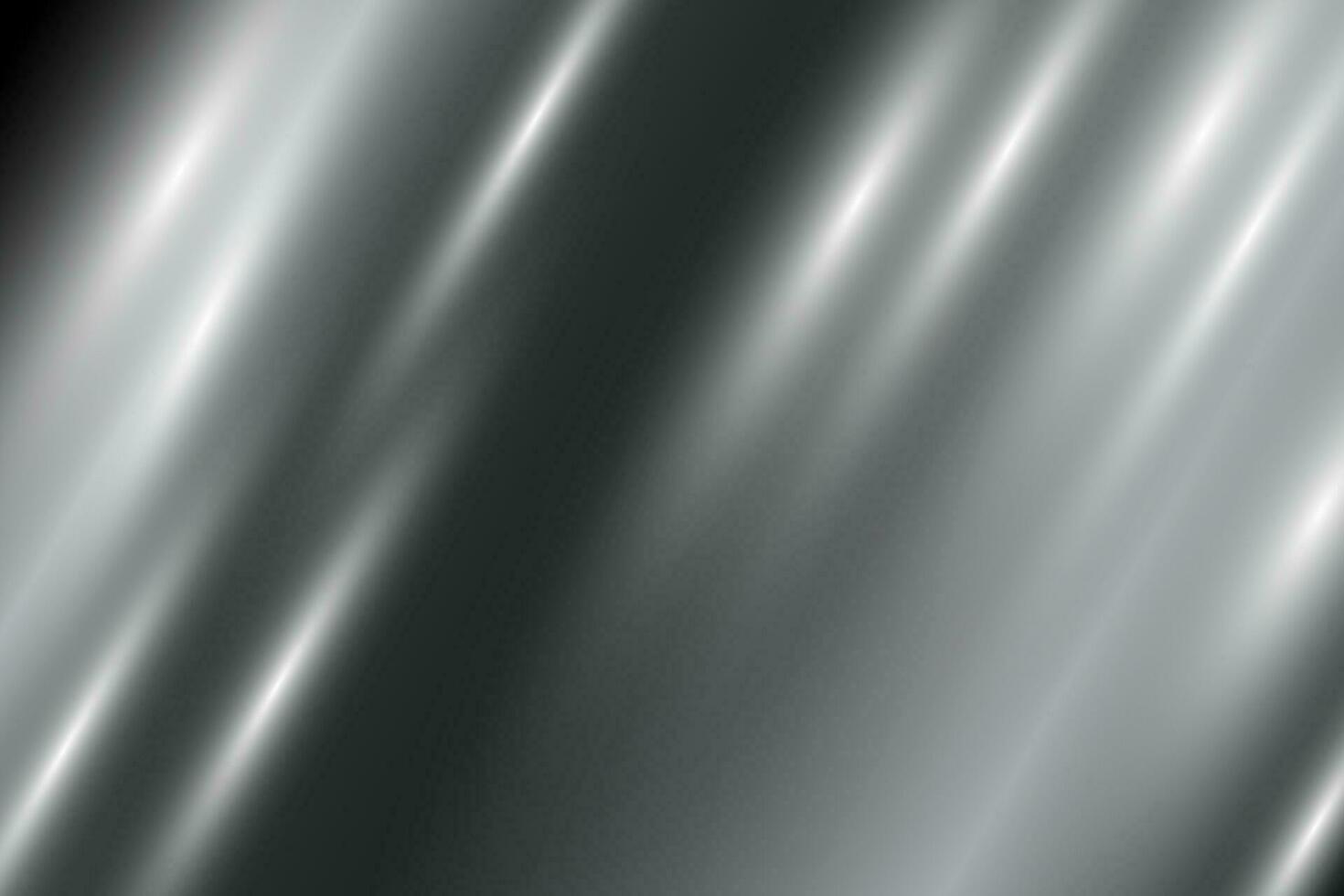 Silver foil background. Metal textured shiny gradient. Stainless glossy surface with reflection. Realistic chrome backdrop. Vector illustration.