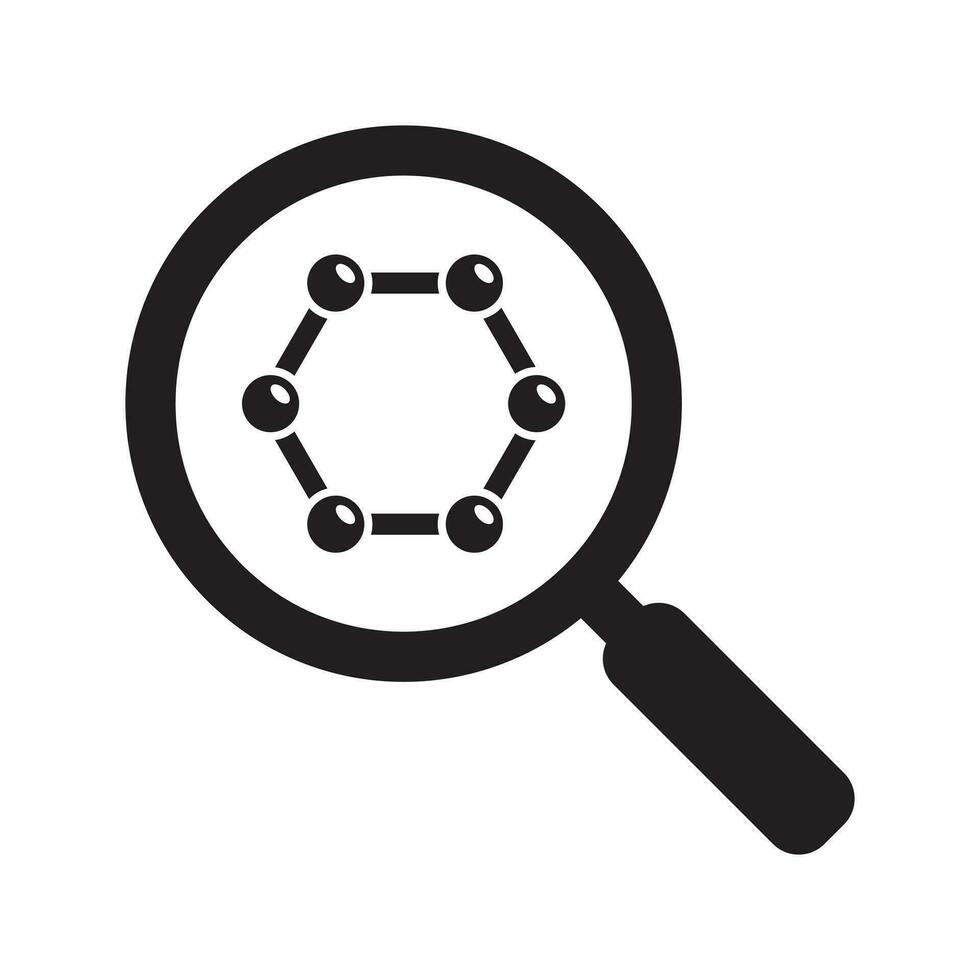 Nanotechnology magnifier icon. Simple illustration of nanotechnology magnifier vector icon for web design isolated on white background.