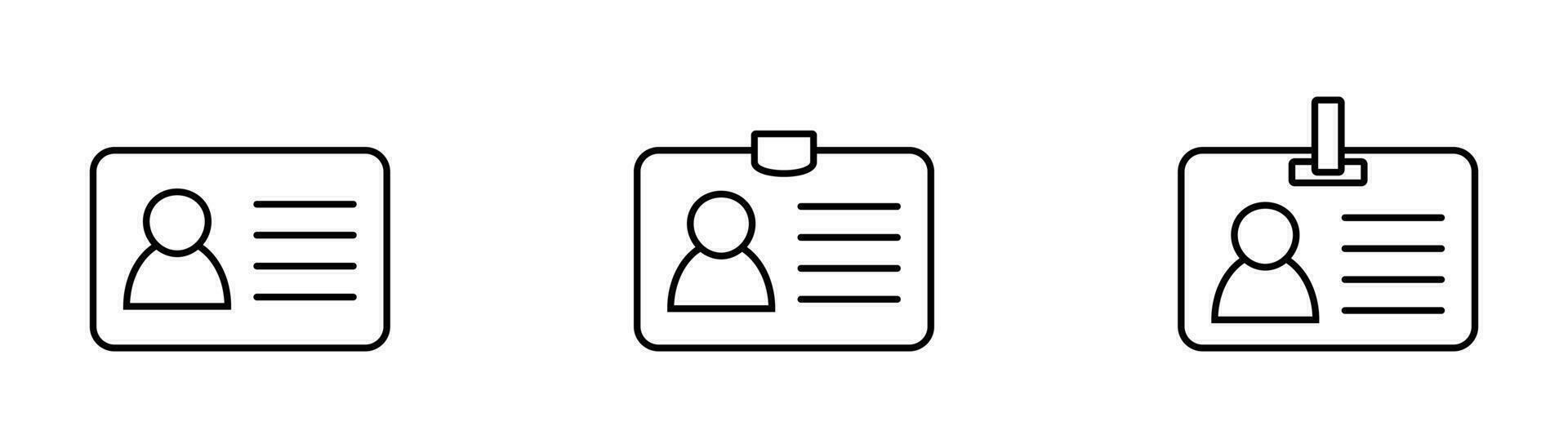 Id card icon. Id card badge icon. Identification card, driver's license icon. Vector illustration.