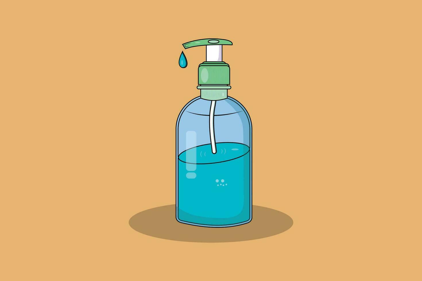 Liquid soap bottle cartoon vector icon illustration design