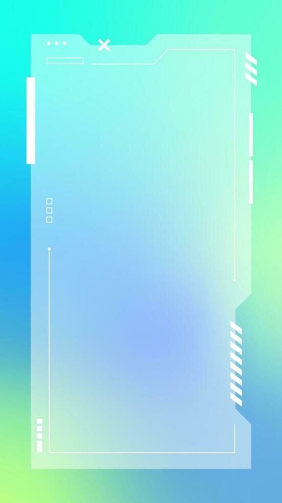 Futuristic vertical gradient background. Social media frame vector illustration.