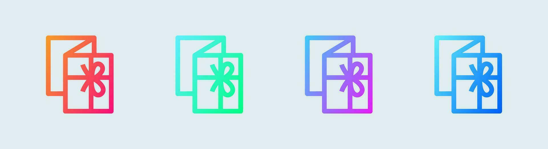 Gift line icon in gradient colors. Surprise signs vector illustration.