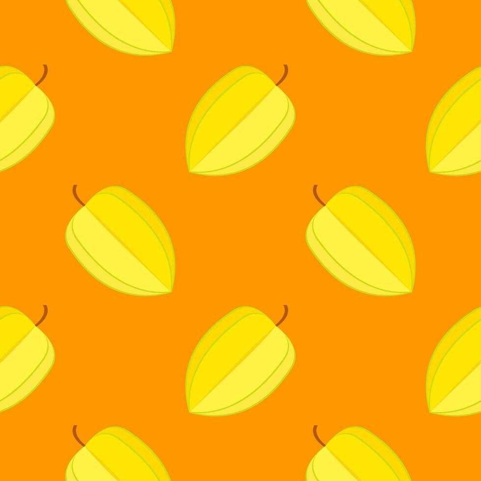 carambola o estrella Fruta sin costura modelo vector ilustración