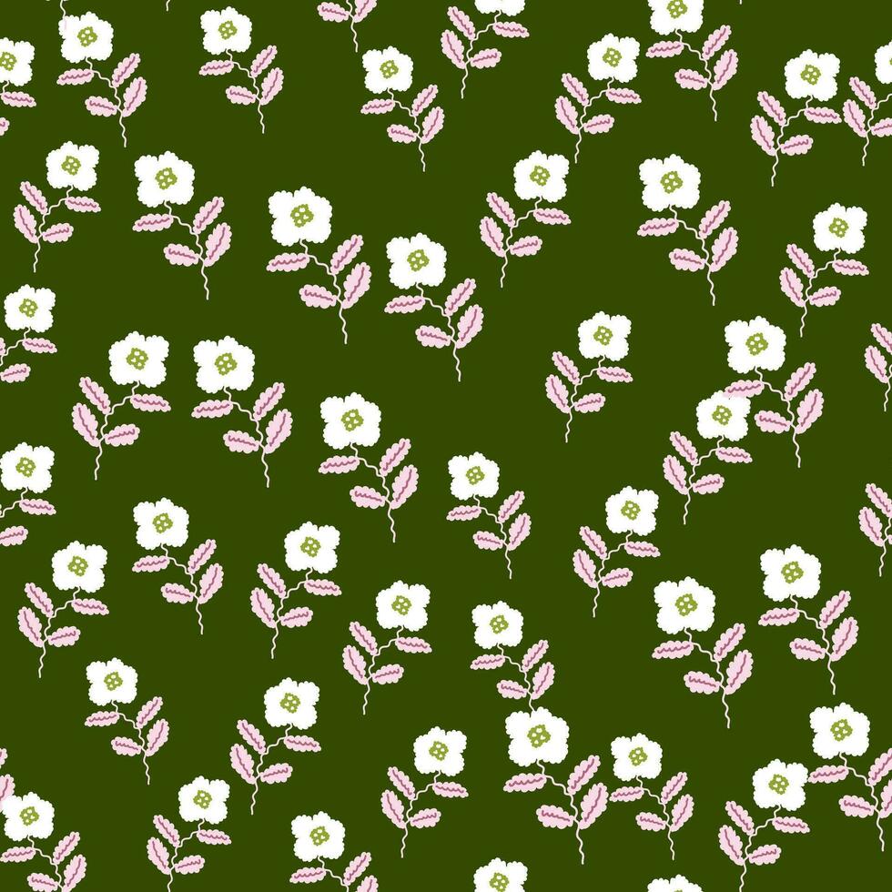 Small flower seamless pattern. Abstract floral ornament. Simple botanical backdrop. vector