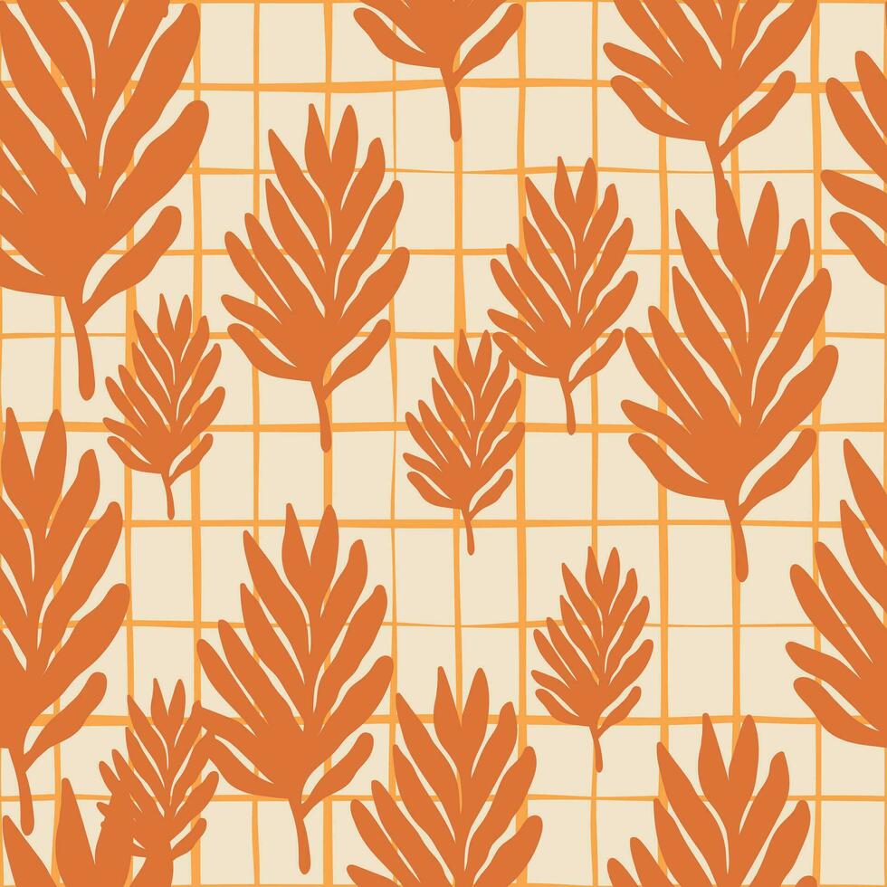 Tropical leaves seamless pattern. Floral backdrop. Matisse inspired decoration wallpaper. Simple organic shape background vector