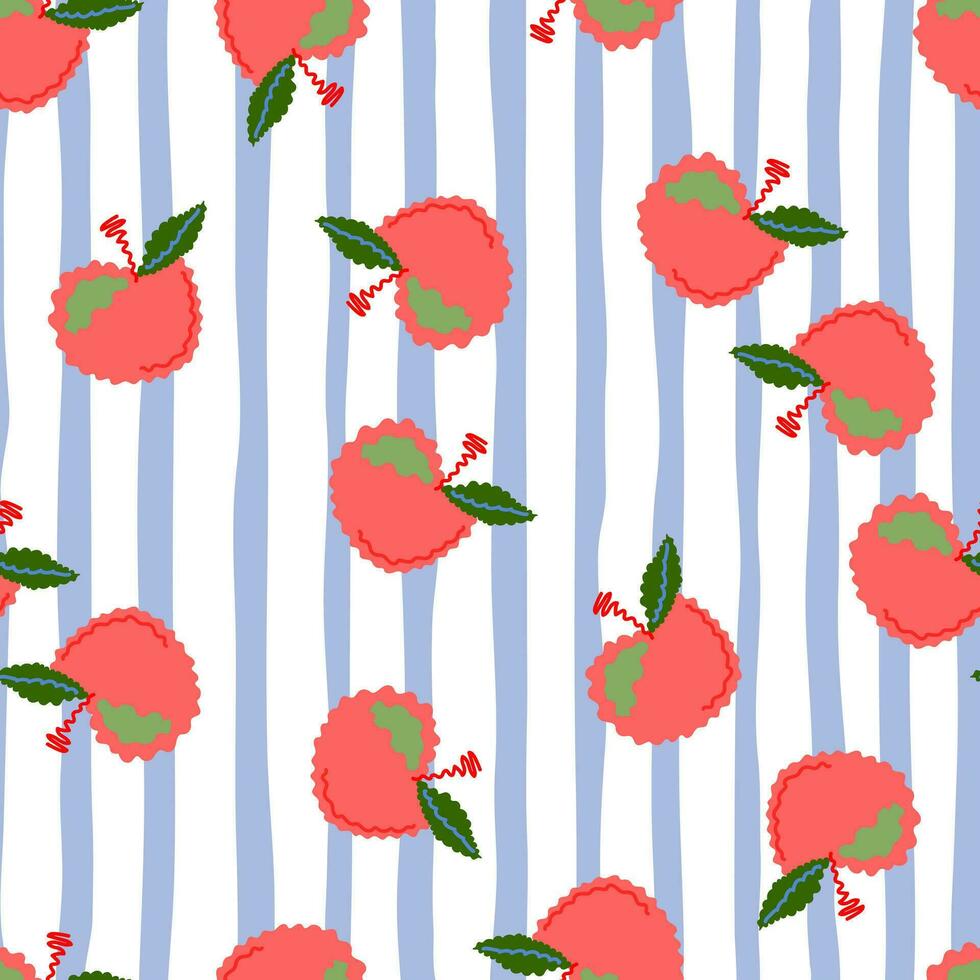 Abstract apple fruits seamless pattern. Fruit ornament. vector