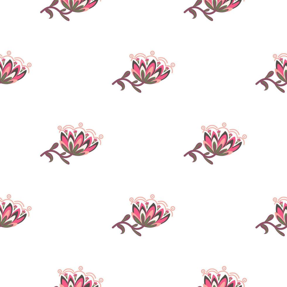 Stylized wildflower seamless pattern. Decorative naive flower botanical background vector