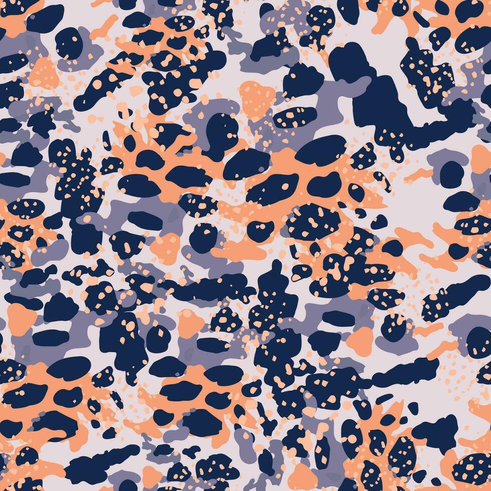 Creative abstract leopard skin seamless pattern. Textured camouflage background. Trendy animal fur wallpaper. vector