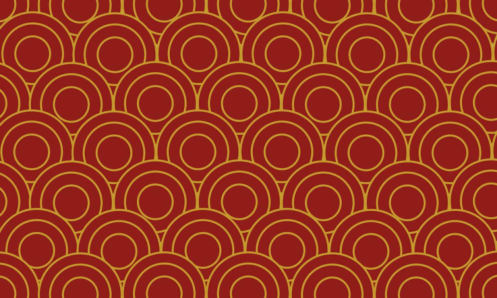 Golden Circle Pattern on Red Background vector