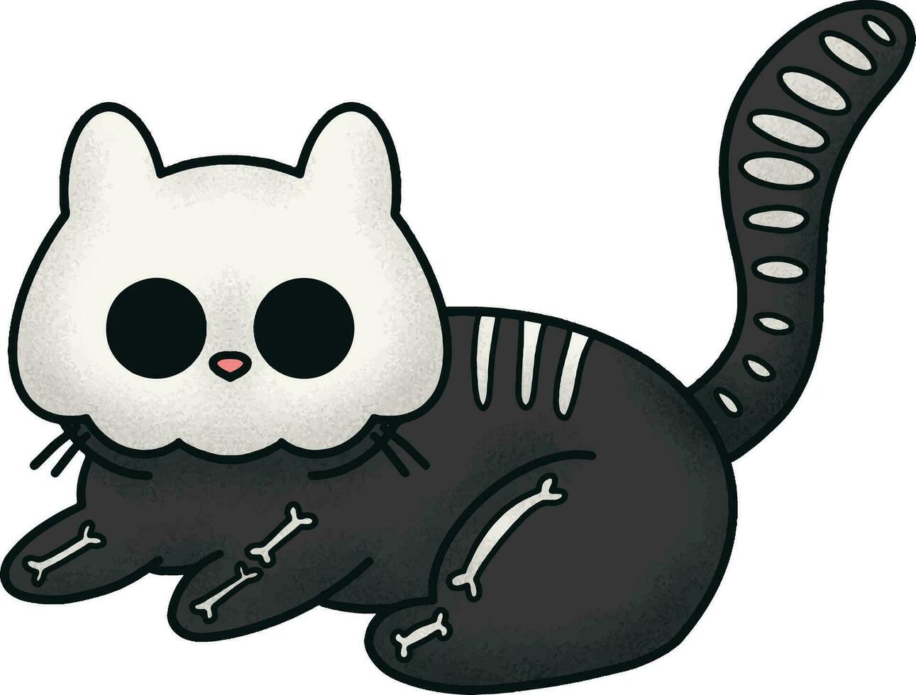 Skeleton Cat Illustration vector
