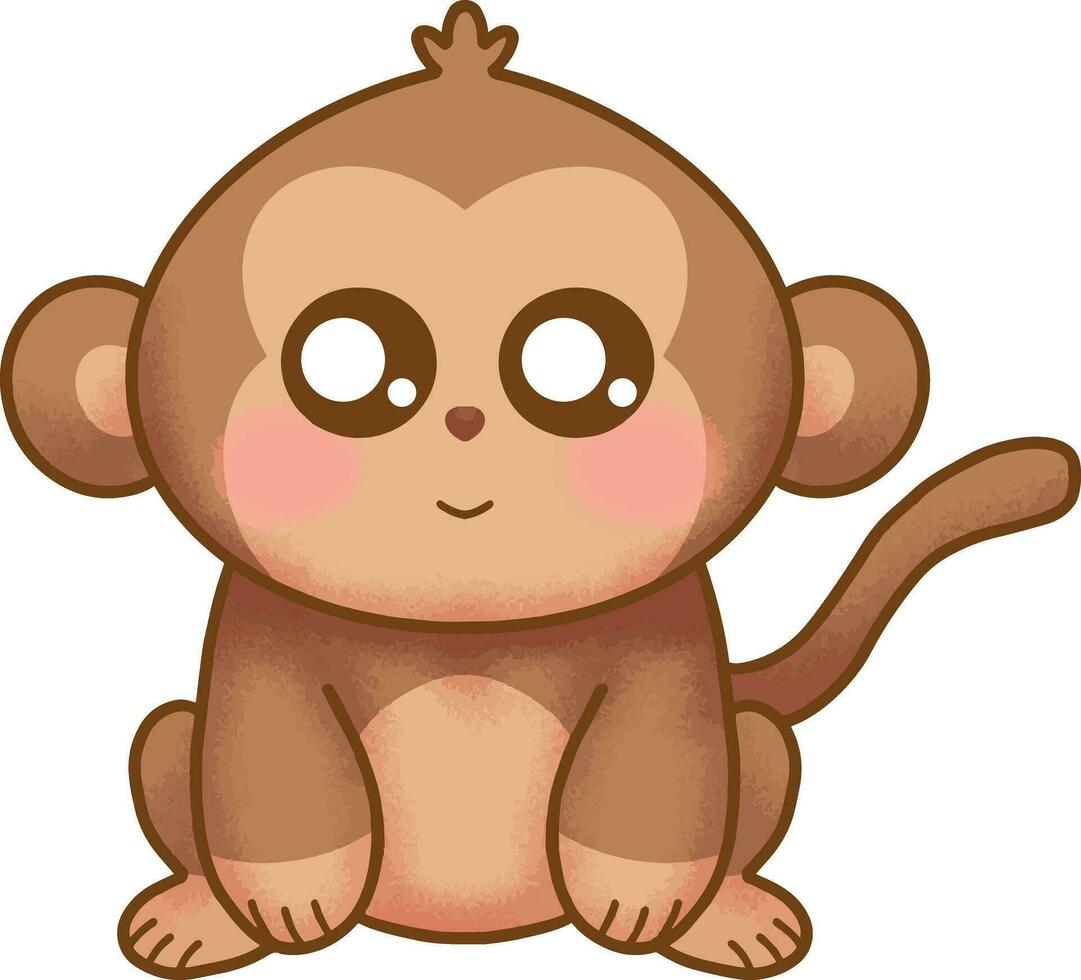 Cute Monkey Illustration vector