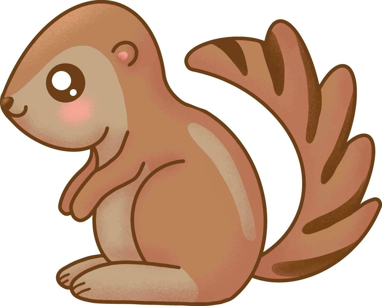 Cute Brown Xerus Illustration vector