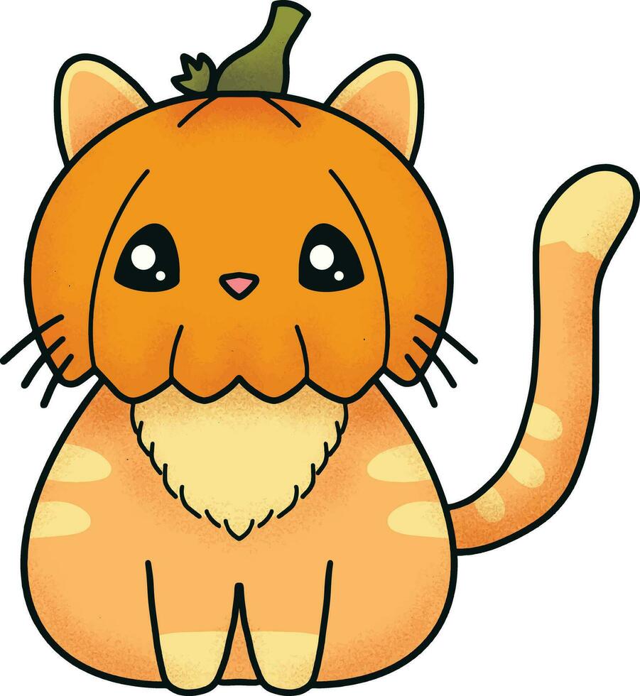 Pumpkin Cat Illustration vector
