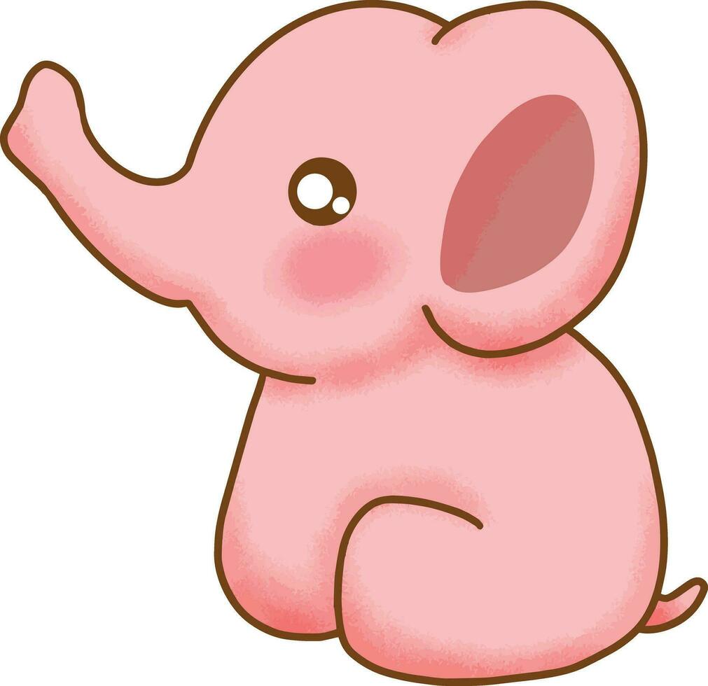 Cute Pink Elephant Illustration vector