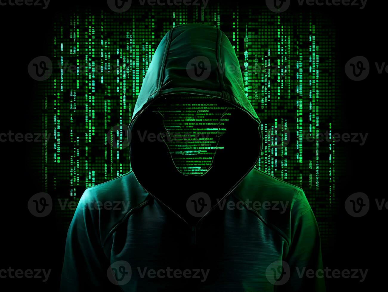 Anonymous hacker. Concept of dark web, cybercrime, cyberattack, etc photo