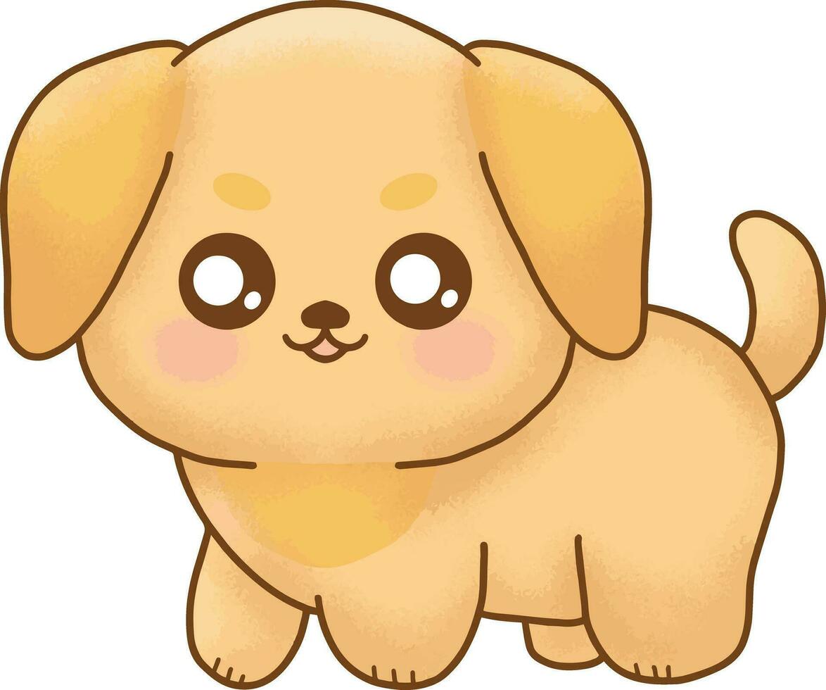 Cute Yellow Dog Illustration vector