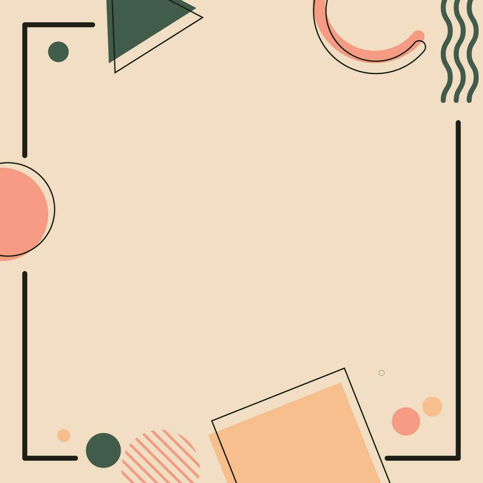 Abstract memphis frame background. Vector illustration.