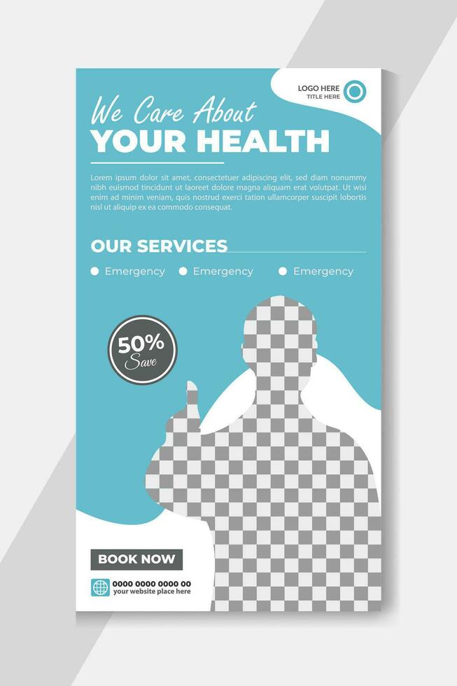 Medical healthcare social media stories template. vector