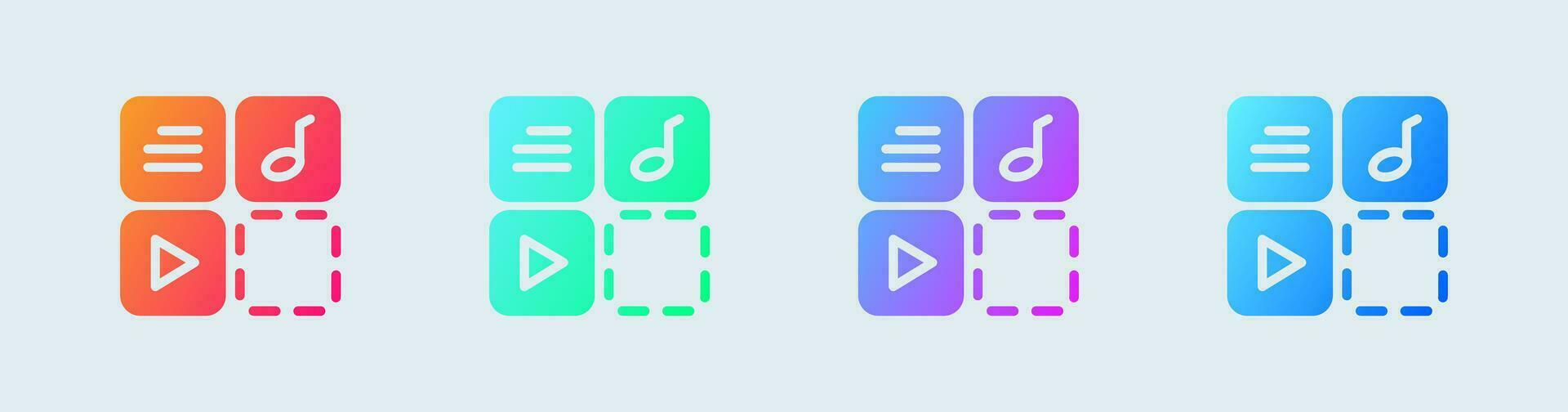 Content solid icon in gradient colors. Social media signs vector illustration.