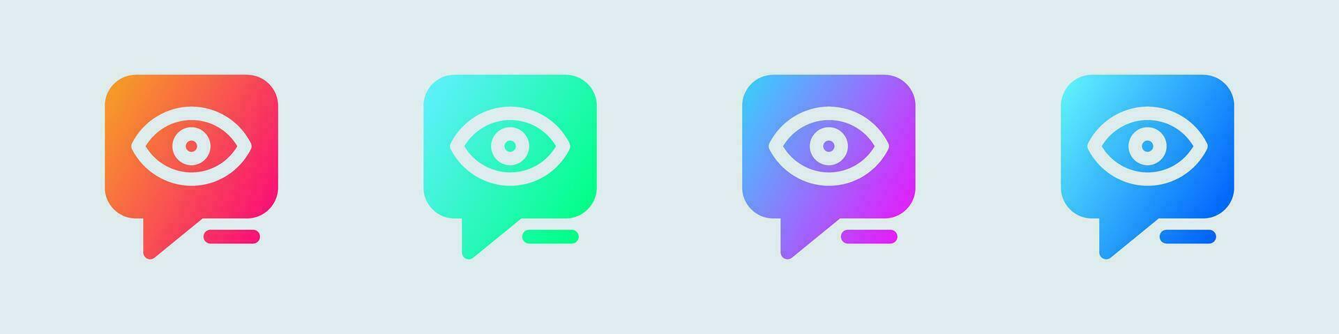 Views solid icon in gradient colors. Eye signs vector illustration.