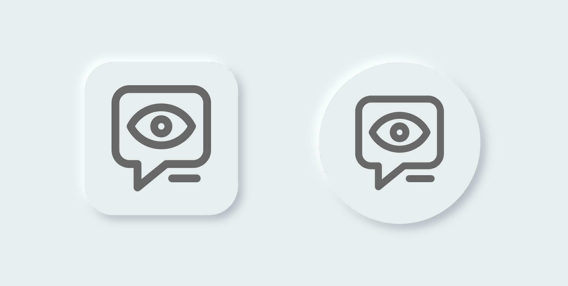 Views line icon in neomorphic design style. Eye signs vector illustration.