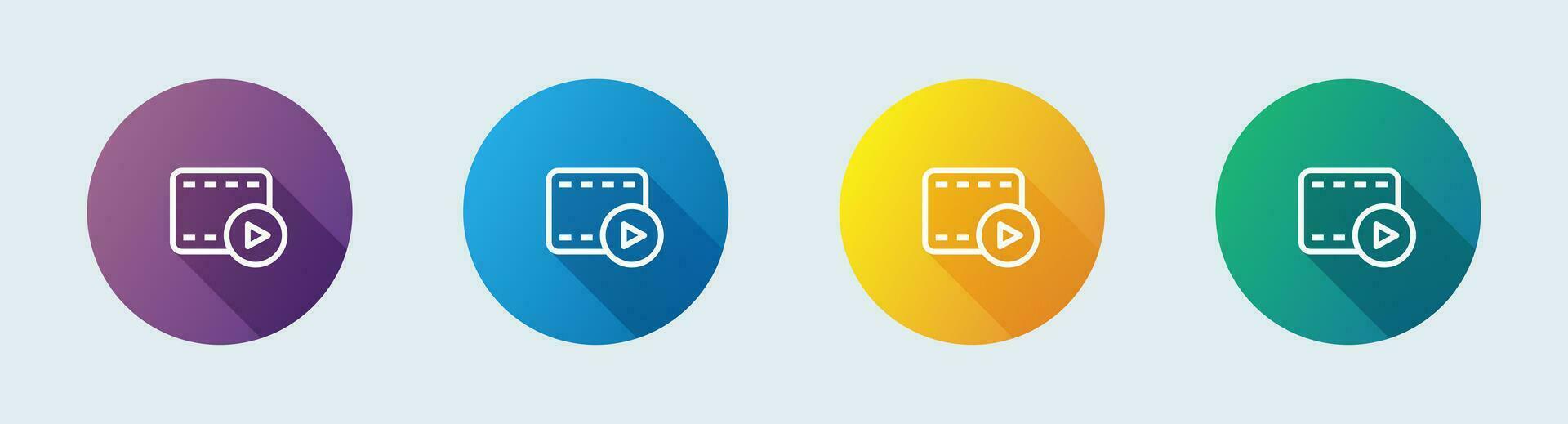 Cinema line icon in flat design style. Video signs vector illustration.