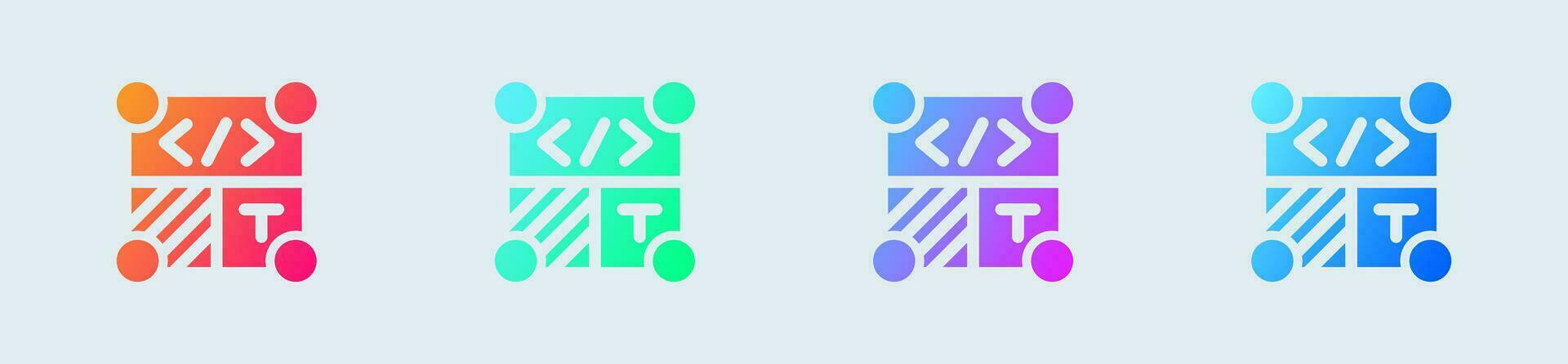 Template solid icon in gradient colors. Layout signs vector illustration.